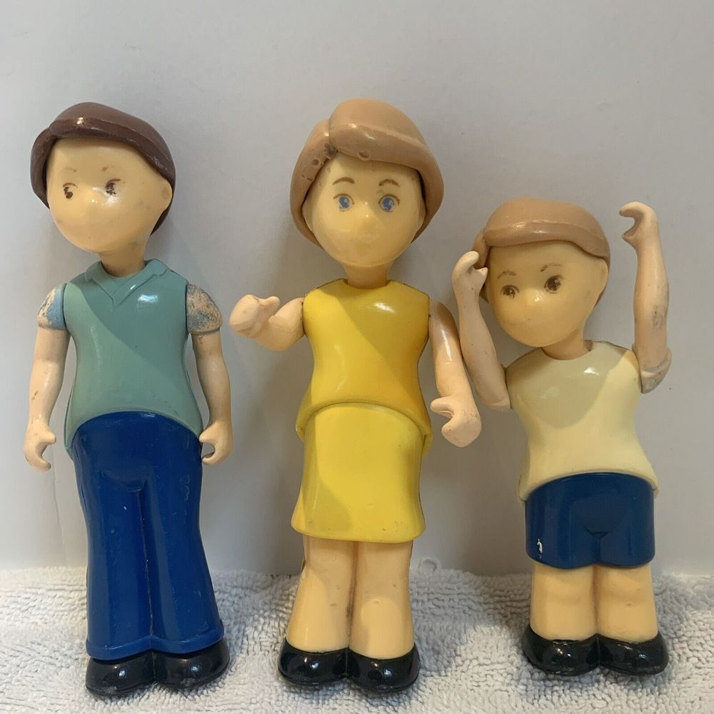 VINTAGE LITTLE TIKES DOLLHOUSE FAMILY FIGURES MOTHER FATHER BOY